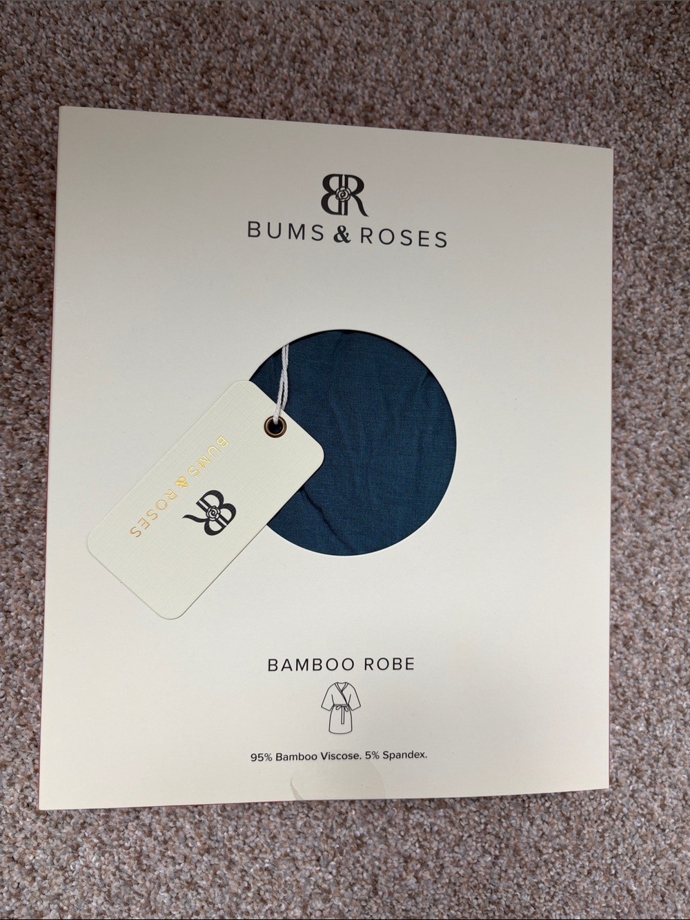 Bums & Roses Bamboo Robe — Deep Teal - Picture 3 of 5